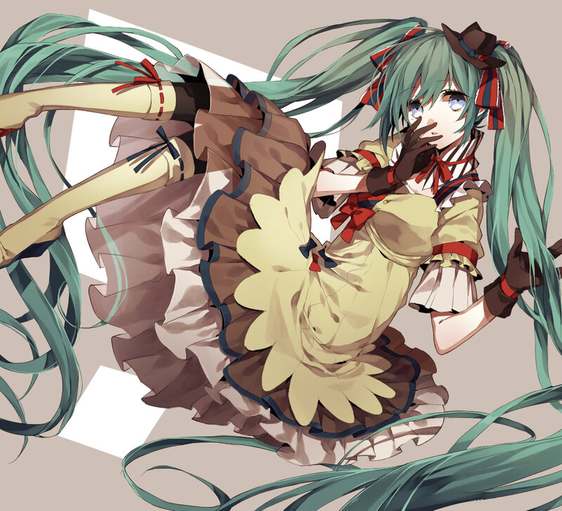 Green-haired Anime Girl — Green, Dramatic, Dress