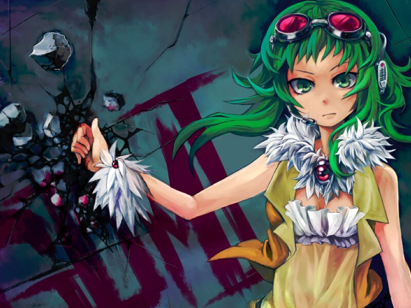 Green-haired Anime Girl — Green, Dramatic, Goggles