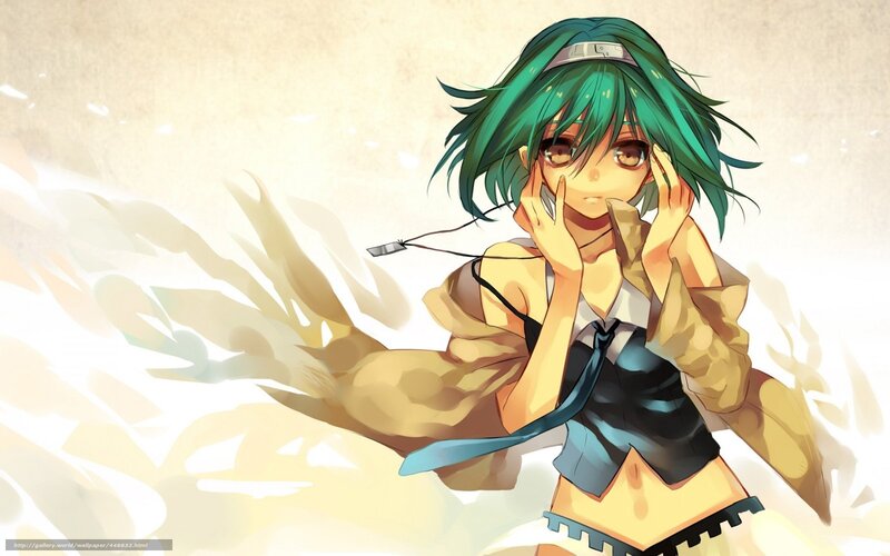Green-haired Anime Girl — Green, Dramatic, Headband, Tie, Coat