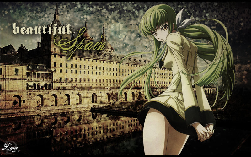 Green-haired Anime Girl — Green, Dramatic, Night, Castle