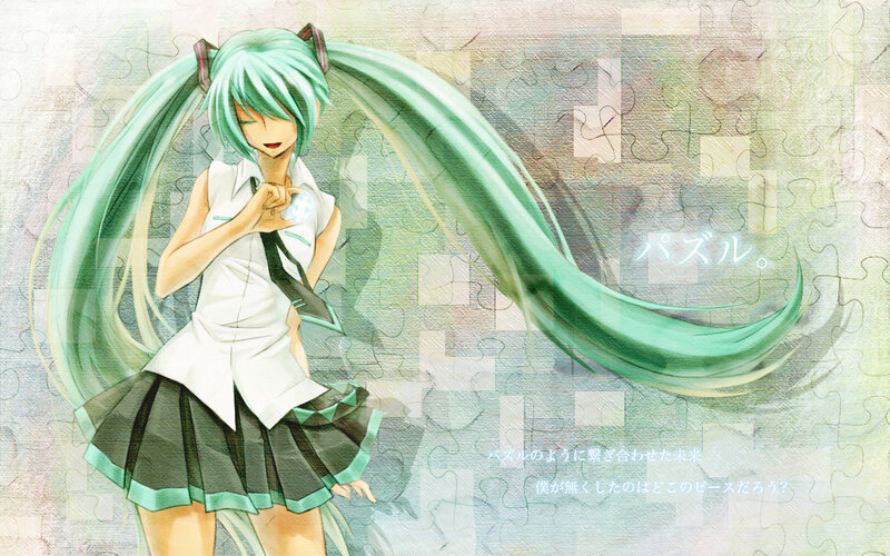 Green-haired Anime Girl — Green, Dreamy, Digital Art