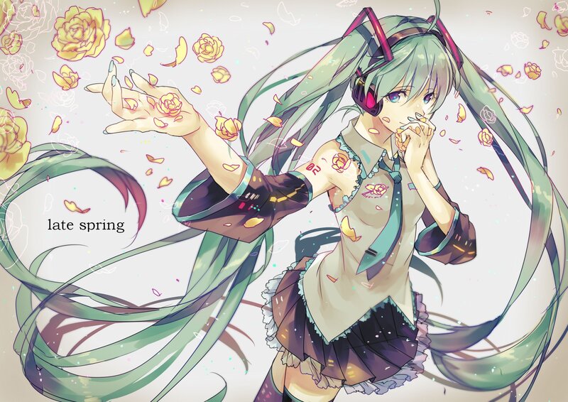 Green-haired Anime Girl — Green, Dreamy, Spring