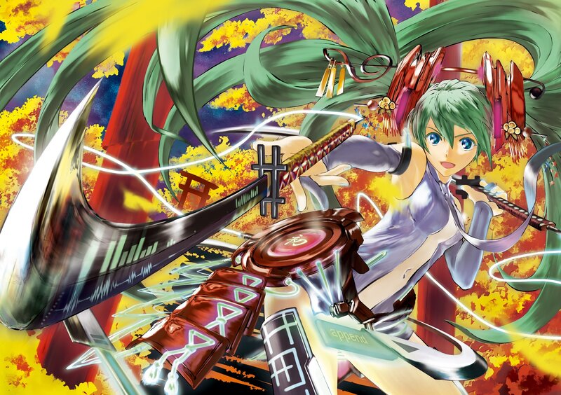 Green-haired Anime Girl — Green, Dynamic, Energetic