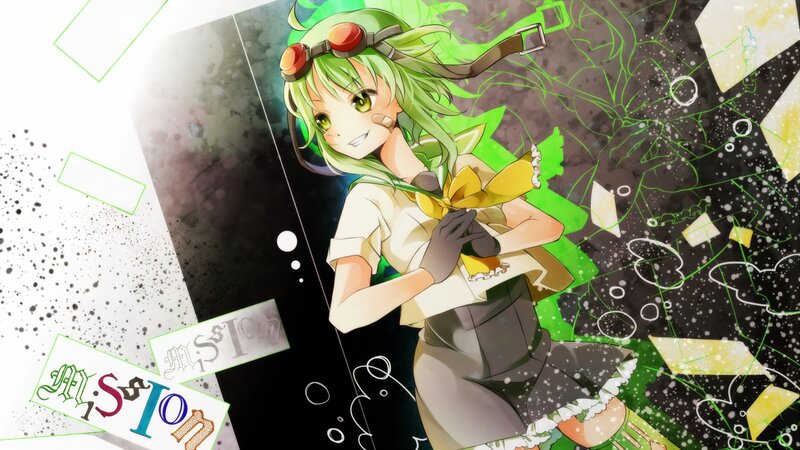 Green-haired Anime Girl — Green, Dynamic, Goggles