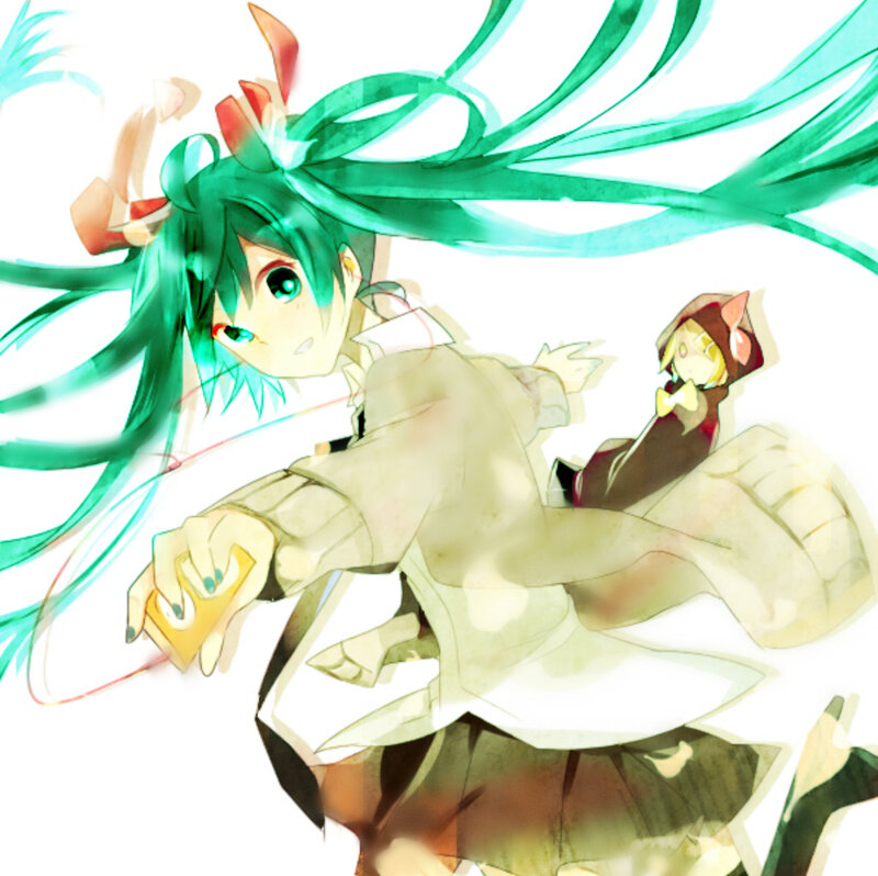 Green-haired Anime Girl — Green, Dynamic, Long Hair, Small Figure