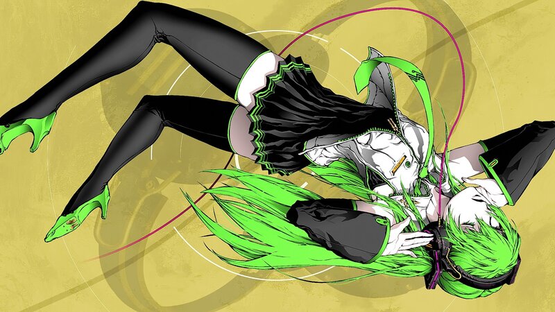 Green-haired Anime Girl — Green, Dynamic, Skirt