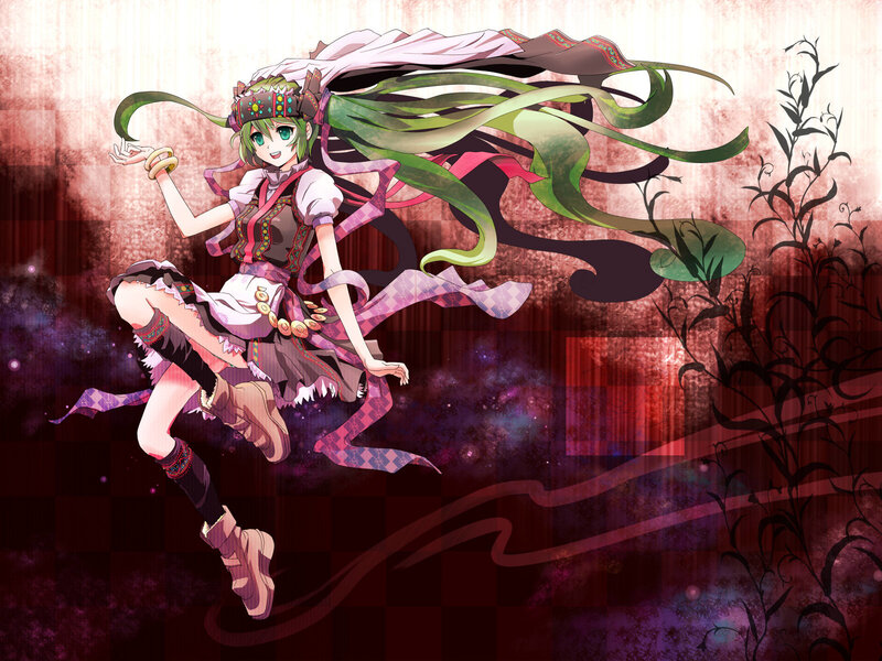 Green-haired Anime Girl — Green, Dynamic