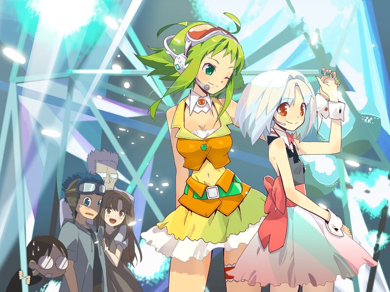 Green-haired Anime Girl — Green, Energetic, Anime Characters, Stage Lights