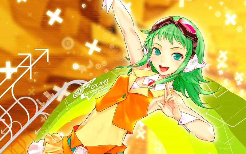 Green-haired Anime Girl — Green, Energetic, Goggles, Orange Jacket