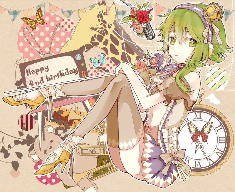 Green-haired Anime Girl — Green, Festive, Digital Art, Giraffe