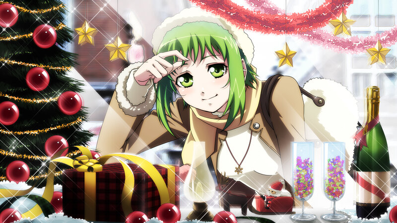 Green-haired Anime Girl — Green, Festive, Winter, Christmas Tree