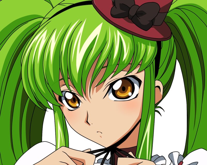 Green-haired Anime Girl — Green, Intense