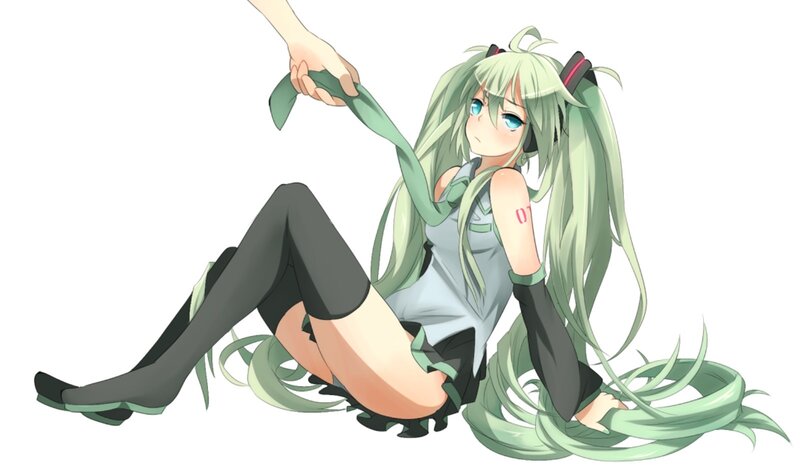 Green-haired Anime Girl — Green, Neutral, Long Hair