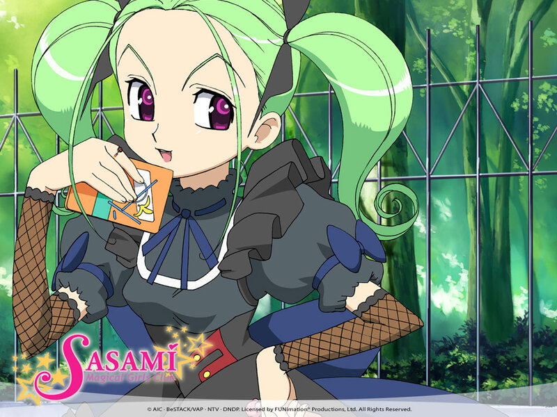 Green-haired Anime Girl — Green, Playful, Afternoon, Forest