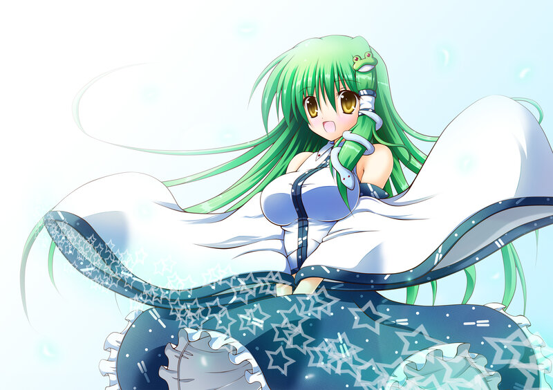 Green-haired Anime Girl — Green, Playful, Frog