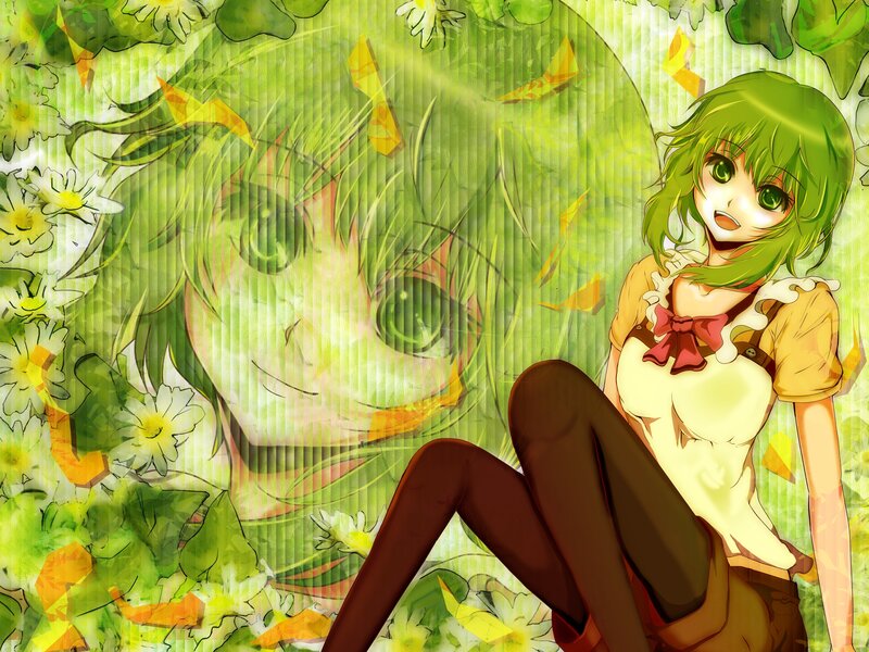 Green-haired Anime Girl — Green, Playful, Spring