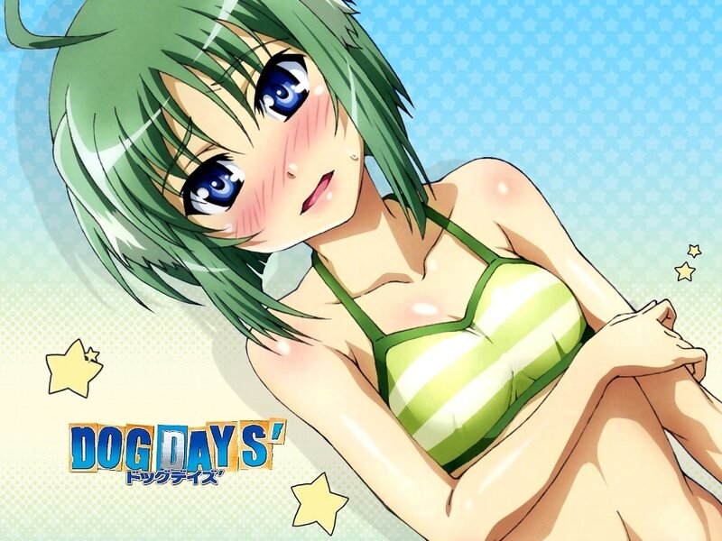 Green-haired Anime Girl — Green, Playful, Summer, Swimsuit