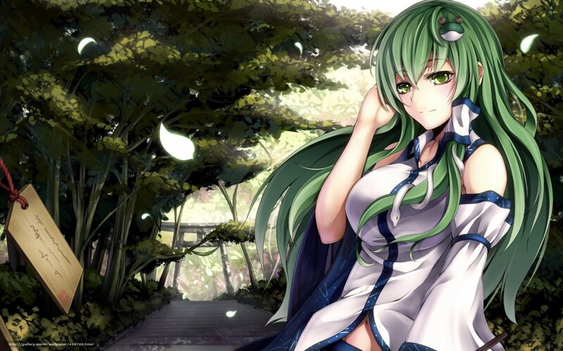 Green-haired Anime Girl — Green, Serene, Afternoon, Forest