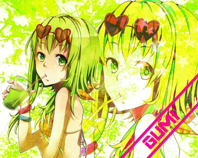 Green-haired Anime Girl — Green, Vibrant, Summer