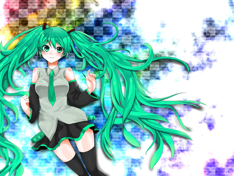 Green-haired Anime Girl — Green, Vibrant