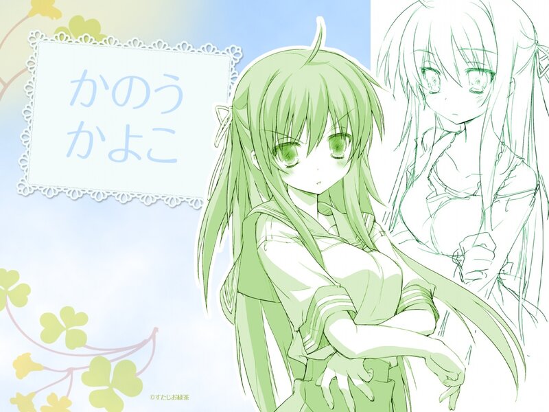 Green-haired anime girl illustration