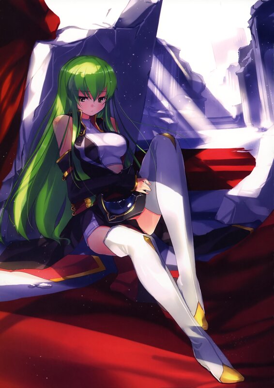 green-haired anime girl in armor