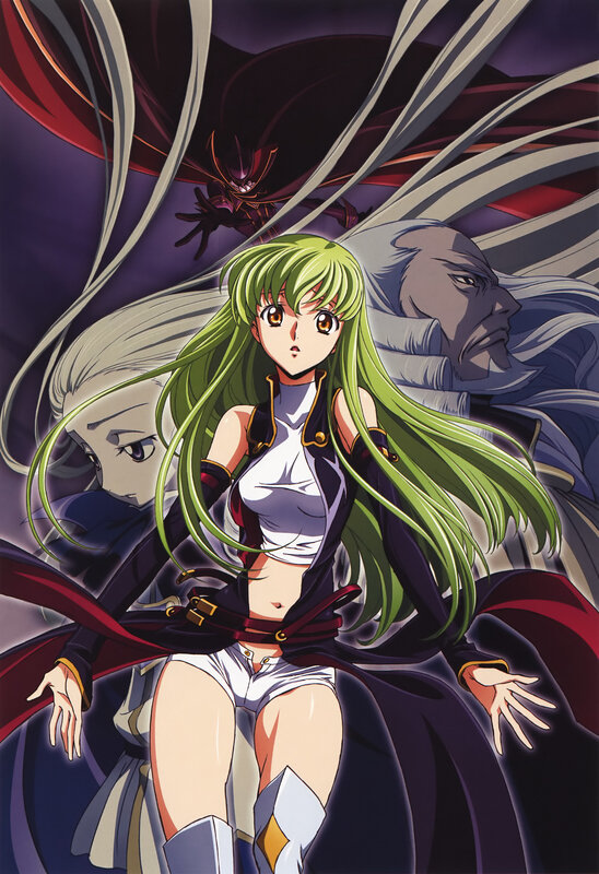 green-haired anime girl in battle