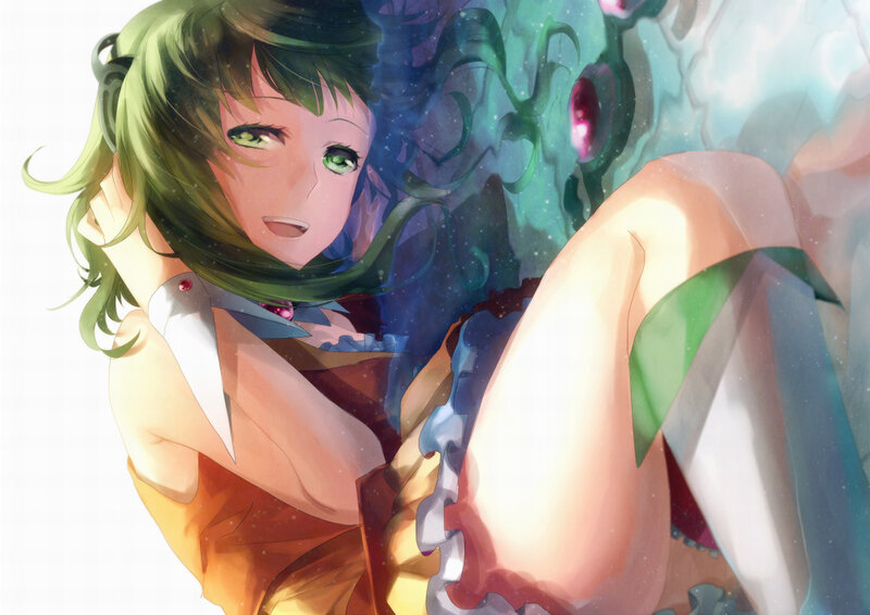 green-haired anime girl in fantasy setting