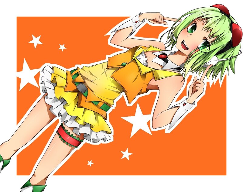 green-haired anime girl in yellow outfit