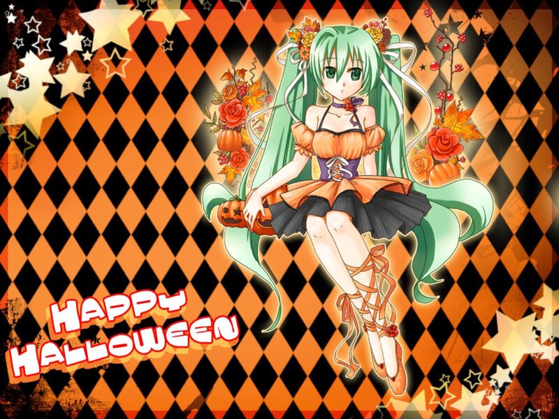 Green-haired Anime Girl — Orange