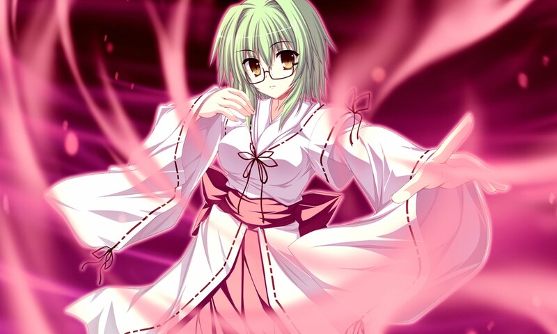 Green-haired Anime Girl — Pink, Dramatic