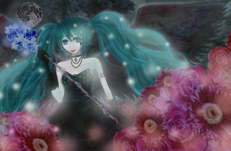 Green-haired Anime Girl — Pink
