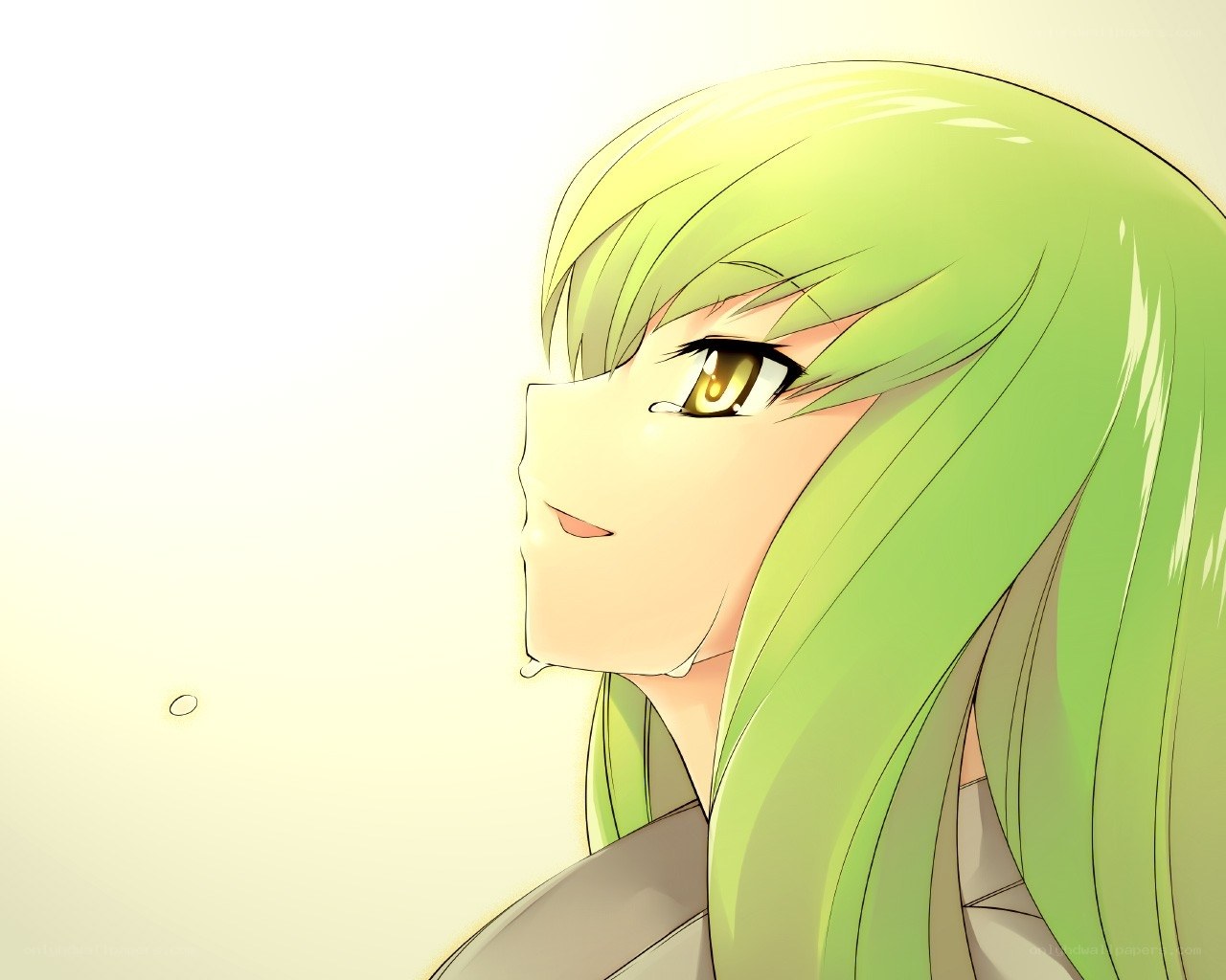 green-haired anime girl portrait