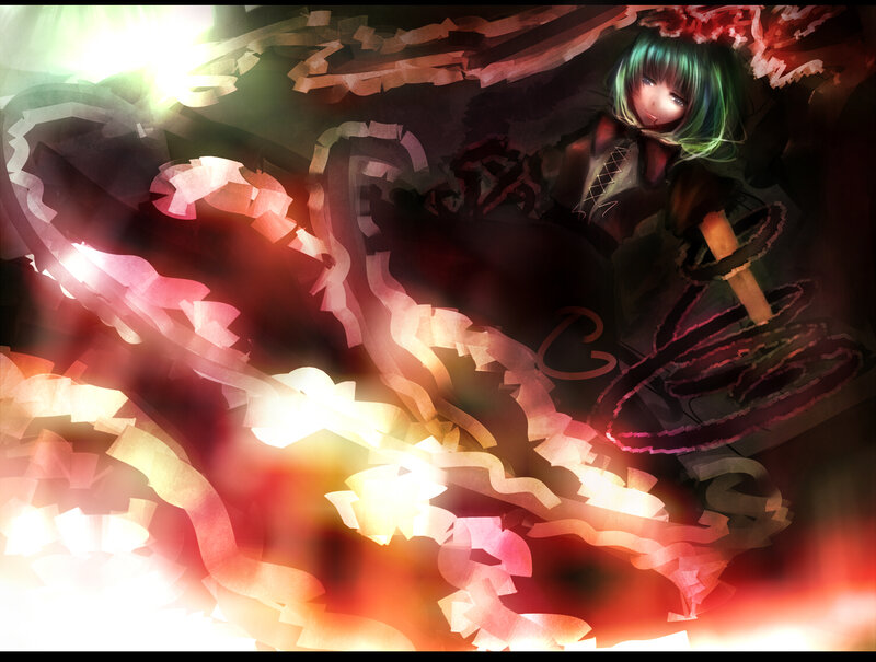 Green-haired Anime Girl — Red, Dramatic
