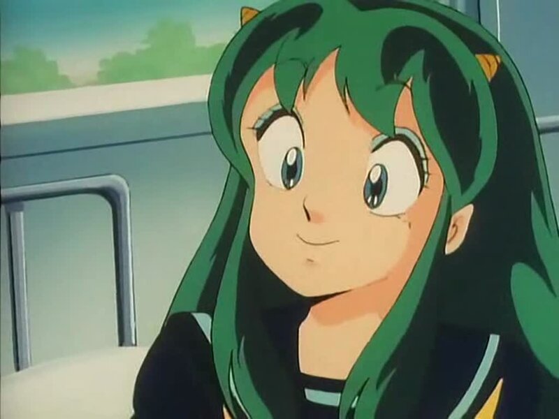 green-haired anime girl smiling