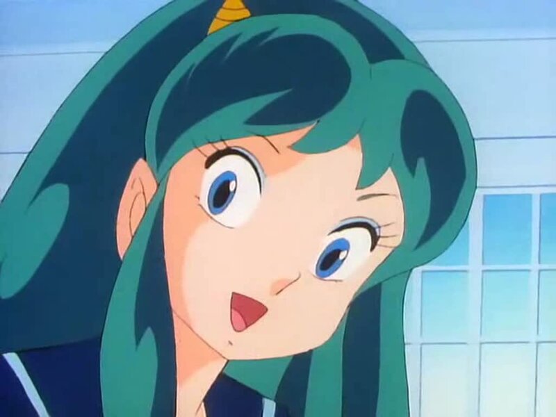 green-haired anime girl surprised