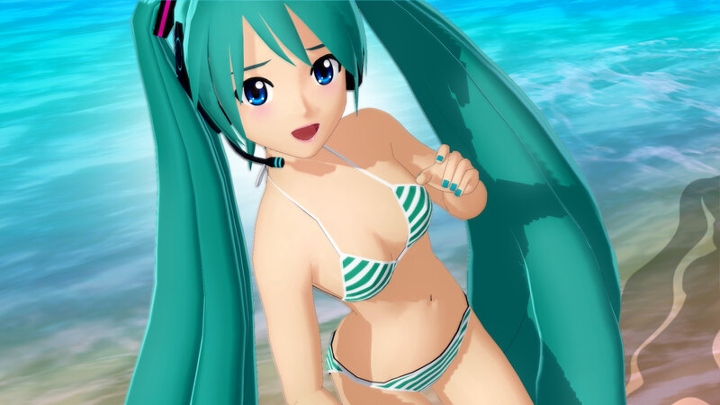 Green-haired Anime Girl — Teal, Bright, Sunny