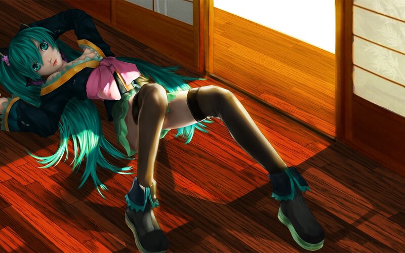 Green-haired Anime Girl — Teal, Calm