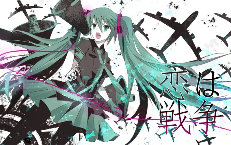 Green-haired Anime Girl — Teal, Dramatic, Airplanes