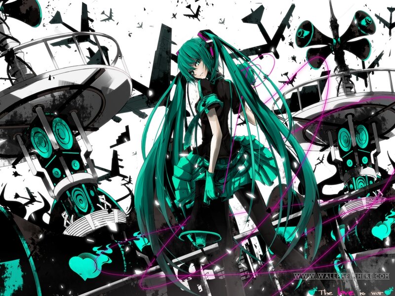 Green-haired Anime Girl — Teal, Dramatic, Digital Art