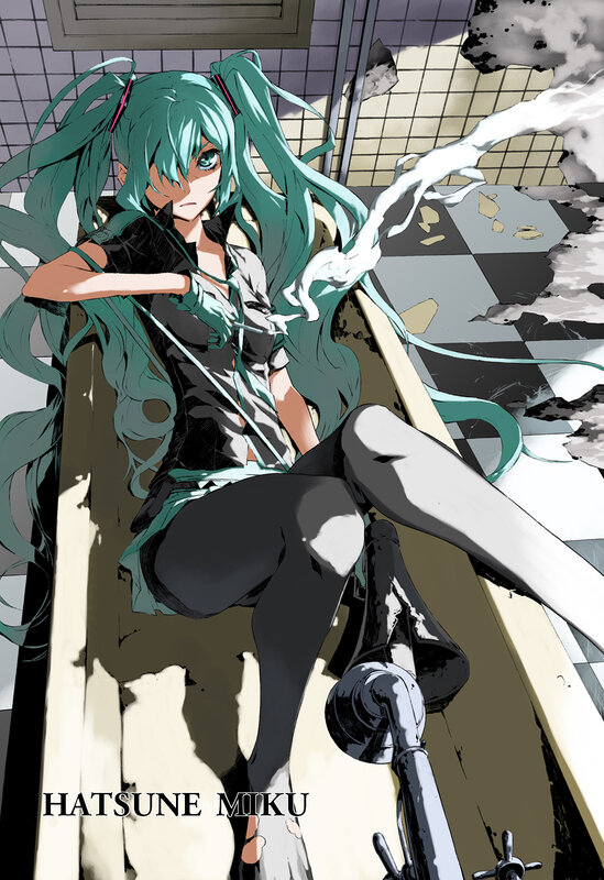 Green-haired Anime Girl — Teal, Dramatic, Manga