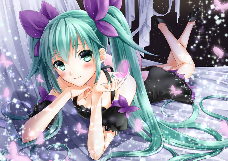 Green-haired Anime Girl — Teal, Dreamy