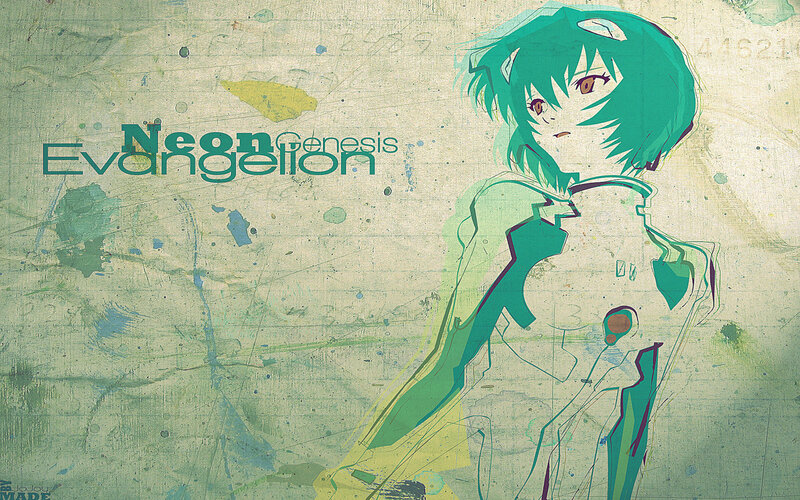 Green-haired Anime Girl — Teal, Grungy, Digital Art