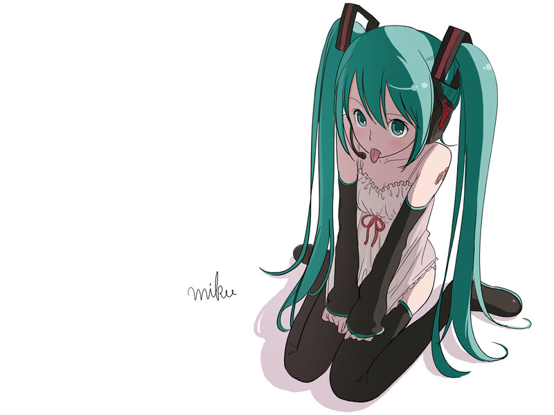 Green-haired Anime Girl — Teal, Playful