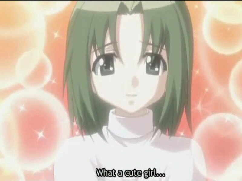 Green-haired Anime Girl — White, Dreamy, Sparkles