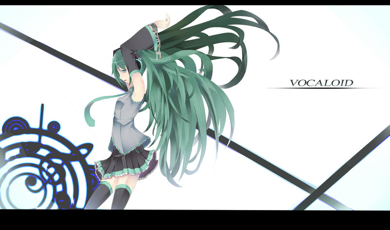 Green-haired Anime Girl — White, Dynamic