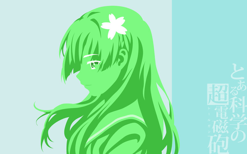 green-haired anime girl with flower