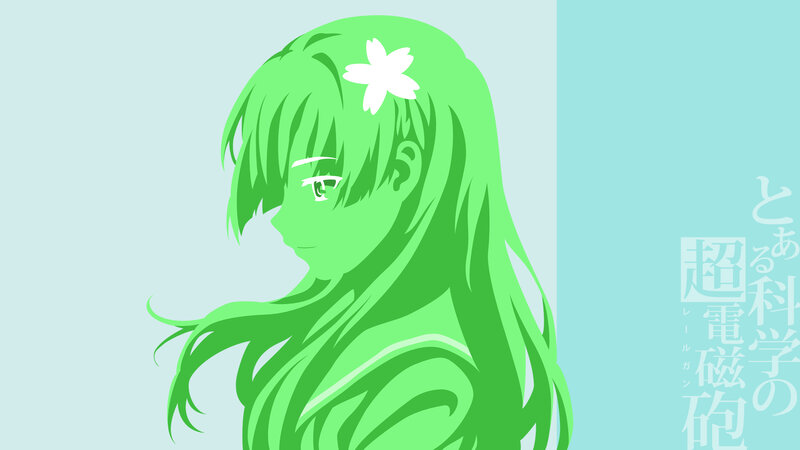 green-haired anime girl with flower