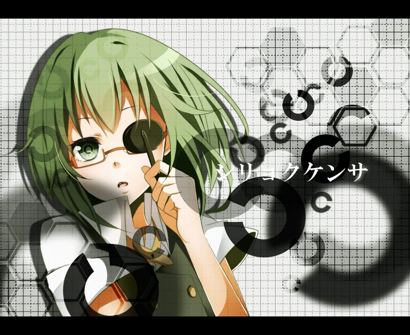 green-haired anime girl with glasses