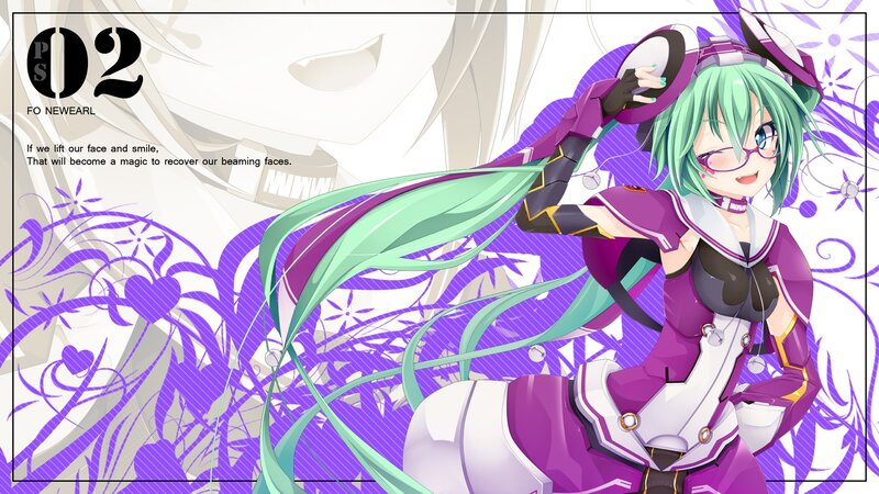 green-haired anime girl with glasses